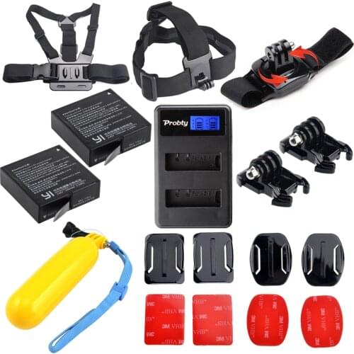 2Pcs FOR Xiaomi YI 2 4K 4k+ Battery AZ16-1 + LCD USB Charger +Hot camera accessories kit For Xiaomi yi lite 4k 4k+Action Camera