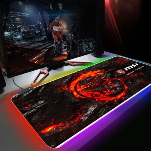 Mouse pad RGB MSI Gaming Accessories Computer Large 900x400 Mousepad Gamer Rubber Carpet With Backlit keyboard laptop mouse pad