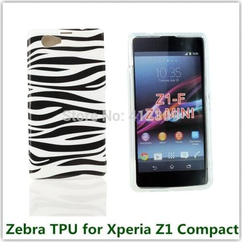 Fashion Leopard Zebra Soft TPU Pouch Cover Case for Sony Xperia Z1 MINI /Z1 Compact / M51w D5503 Phone Bag