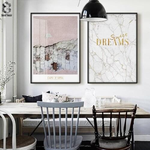 Nordic Wall Art Canvas Painting Posters And Prints Wall Pictures For Living Room Poster Scandinavia Marble Decoration Pictures