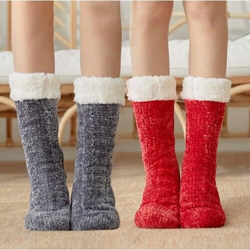 Womens Winter Thick Warm Sleep Socks Slippers Casual Anti-Slip Snow Floor Socks Indoor Plush Slipper SOCKS