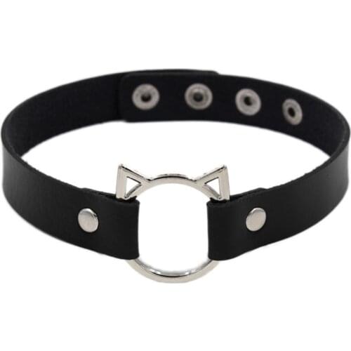Faux Leather Choker Necklace Women Cat Chocker Necklaces Statement Necklace 2021 punk jewelry Wedding Bride Gift