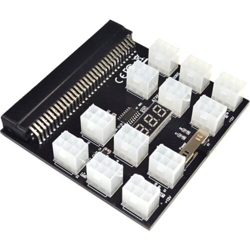 PCI-E 12X6Pin Power Supply Breakout Board Adapter Converter 12V For Ethereum BTC Antminer Miner Mining For HP Server PSU GPU