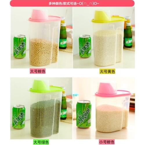 Kitchen storage plastic storage tank, fresh-keeping box, High-quality transparent sealed miscellaneous grain tank with lid