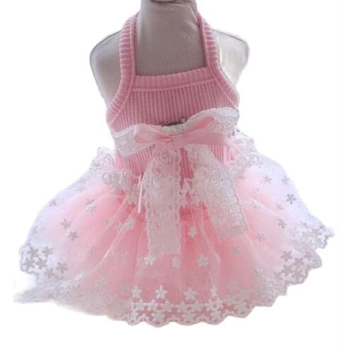 Princess Dog Cat Dress Tutu Flowers Lace Design Pet Puppy Skirt Spring/Summer Clothes Outfit 5 Sizes 6 Colours