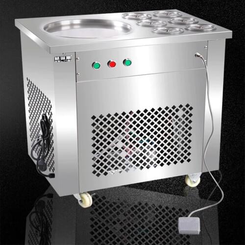 Full Stainless steel One Pan Fried ice cream roll machine pan Fry flat ice cream maker yoghourt fried ice cream machine