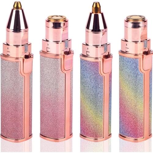 Portable 2 IN 1 Electric shaving Eyebrow Trimmer Female Body Facial Lipstick Shape Hair Removal Women Painless Razor Shaver