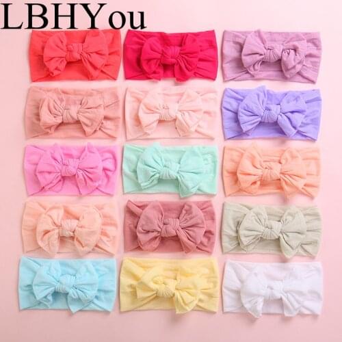 2019 New Baby Girls Nylon Headbands,Double Bows Stretchy Wide Nylon Hairbands,Super Soft Newborn Toddler Hair Accessories 27PCS