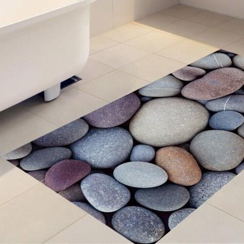PVC non-slip twill 3D printing cobblestone floor stickers bathroom bedroom living room DIY floor stickers