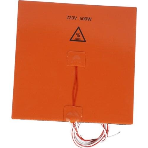 600W 220V 200*200mm Silicone Heater Pad Heating Mat Hot Bed For 3D Printer