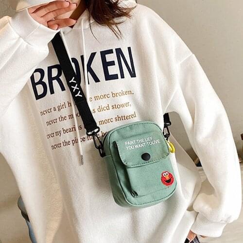 New Canvas Coin Purse Mobile Phone Bag Women Lovely Mini Messenger Bag Multifunctional Bank Card Keys Pouch Small Shoulder Bags