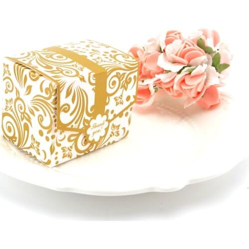 Wedding Favor Box Candy Box Treat Box With Decorative Pattern And Thankyou Printed Party Favor Boxes