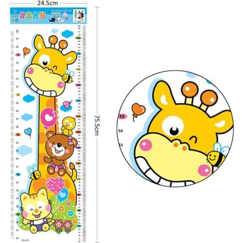 Height Measure Rule Wall Hanging Child Kids Growth Chart Cartoon Animals Home Room Decor Wall Art Eco-friendly Stickers