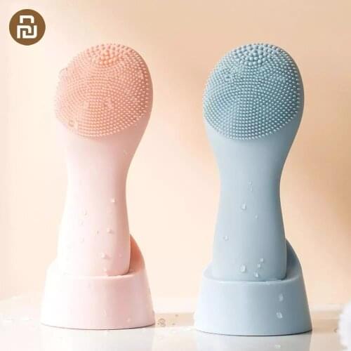 Youpin Jordan&Judy Facial Cleaning Brush Dual Frequency Vibration Deep Cleaning Face Waterproof Silicone Electric Cleaner