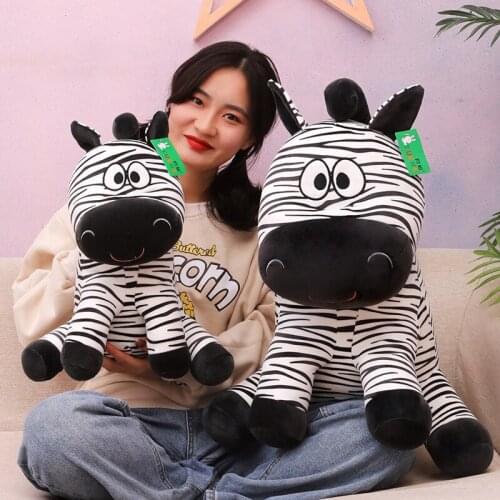 Zqswkl 40/55cm cartoon striped horse doll plush cute soft toys for baby children sleeping pillow hugs girlfriend birthday gift