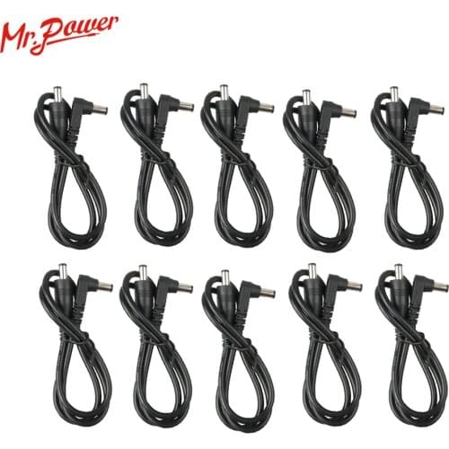 10Pcs 2.1 mm Guitar Effect Pedal DC Cable Sizing Black Guitar Effect Patch Power Lead Cord for Guitar Effect Pedal Power Supply