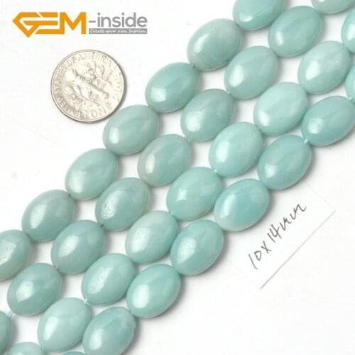 10x14mm 12x16mm Oval Shape Amazonite Stone Natural Stone Beads DIY Loose Bead For Jewelry Making Strand 15 Inches wholesale