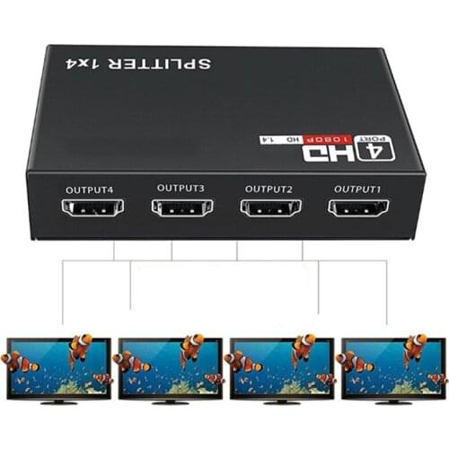 1 x 4 HDMI-compatible splitter converter 4 ports 1 minute 4 video HD conversion 1080P 1 in 4 out suitable for HDTV DVD PS3 Xbox