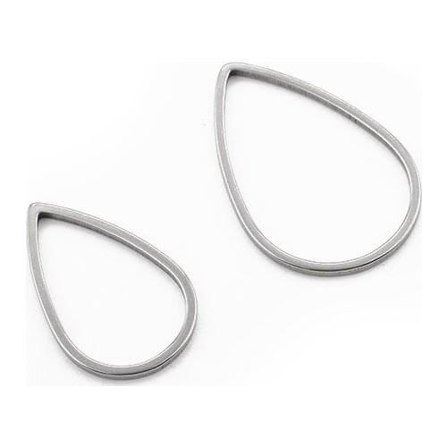 20pcs Stainless Steel Charms Open Waterdrop Frame Pendant Diy Earring Charms Jewelry Making Accessories