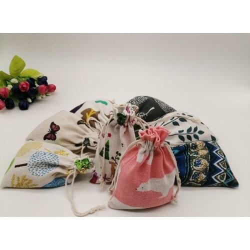 500pcs Pattern Style Jewelry Bags Pouch Drawstring Jute Bag Sack Cotton Bag Little Bags For Jewelry Display Storage Diy Gift Bag