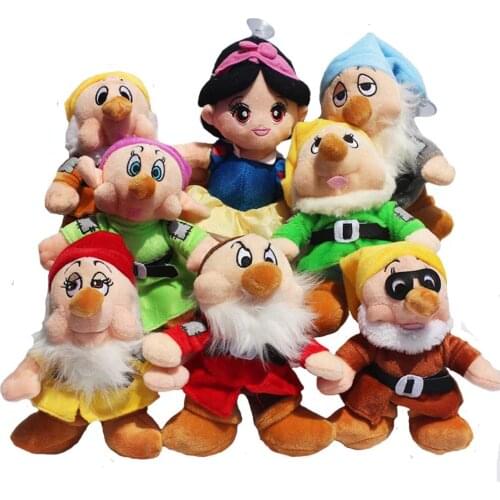 8pcs/Lot Princess Snow White and The Seven Dwarfs Plush Peluche Soft Stuffed Cute Cartoon Toys Dolls Kids Gifts