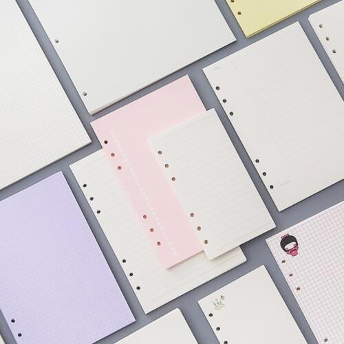 A5 Colorful Refill Inner Pages Rechange Paper for Organizer Notebook Planner 6 Holes Loose Leaf