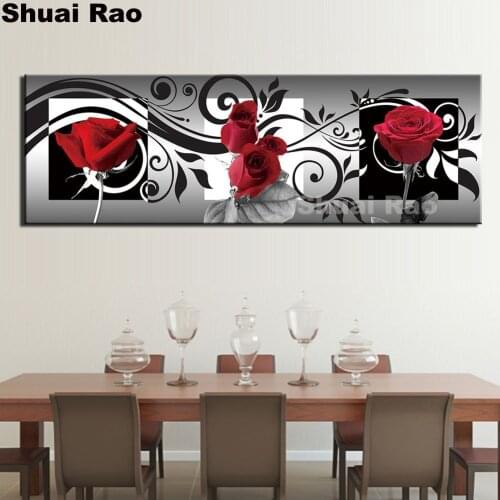 Large size red black rose 5D DIY Diamond Painting cross stitch mosaic full square/round diamond embroidery rhinestone painting