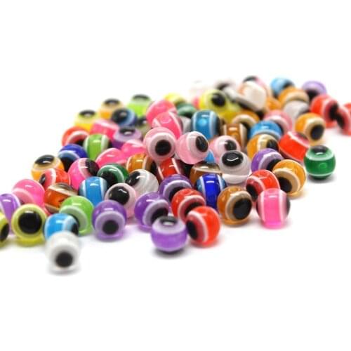 50pcs/lot Fish Eye Fishing Beads 6mm 8mm Five Color Carolina Rigs Taxes Rigs DIY Kit Bass Fishing Tackle Accessories