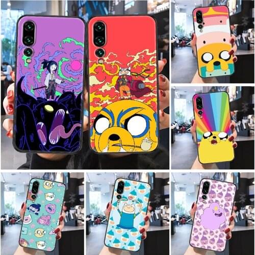 Adventure Time Cartoon Phone case For Huawei Honor 6 7 8 9 10 10i 20 A C X Lite Pro Play Frosted black pretty bumper painting