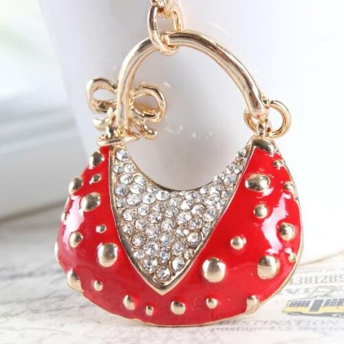 Lady Handbag Butterfly New Fashion Crystal Charm Purse Handbag Car Key Keyring Keychain Party Wedding Birthday Gift