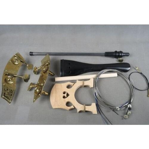 Double bass outfit parts : bridge,tailpiece,unite style pegs,endpin,strings