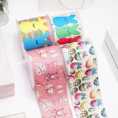 DIY Easter Bunny Printed Grosgrain Ribbon For Craft Supplies Sewing Accessories 5 Yards, Planar Resins Mold 10 Pieces. 50338