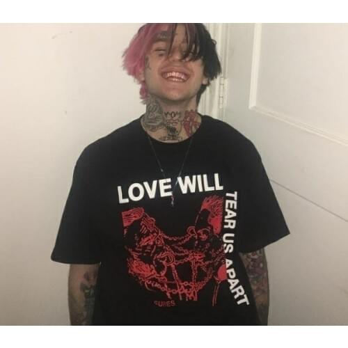 HAHAYULE J Love Will Tear Us Apart Unisex Tumblr Fashion Grunge Black Tee Hipsters Punk Style Top