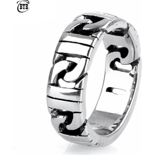 No Faded Titanium Stainless Steel Buddha Ring Rock Rings Finger Art Retro Punk Biker Jewelry Wide Chain Ring Free Shipping