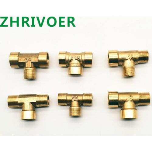 Brass pipe fittings External thread / internal thread 1/81/43/81/2 British tee copper pipe fittings Water oil gas adapter FFMMFF
