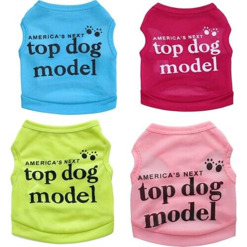 Summer Pure Cotton Puppy Clothes Print Letter Dog Shirt Cool Puppy Vest Backing T-shirt Small and Medium-sized Dog Clothing