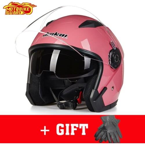 Motorcycle Dual Lens Half Face Helmet Motorbike Scooter Four Seasons Portable Men Women Helmets Motocicleta Cascos Para Gloves