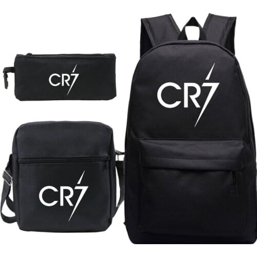 3 pcs set Cristiano Ronaldo CR7 School Bag Students Boys Girls School bag new pattern schoolbag CR7 fashion Backpack