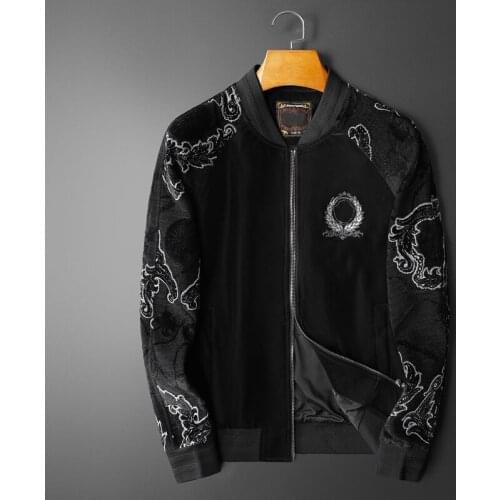 Winter sports and leisure mens suit stand-up collar design plus velvet thickening fashion western style large size two-piece su