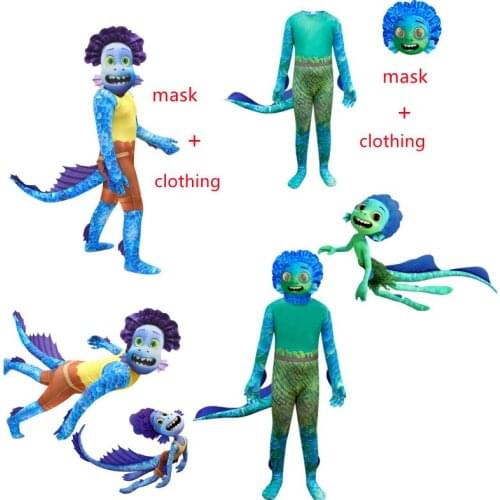 New Hot Sale Boy Girl Halloween Animal Anime Cosplay Luca Costume Carnival Childrens Performance Halloween Fish Monster Costume