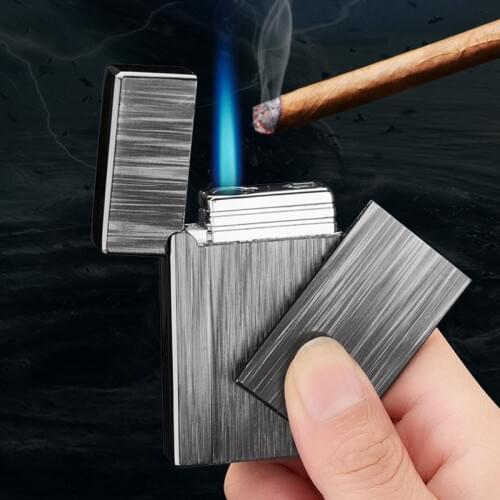 New Turbo Jet Lighter Compact Butane Torch Metal Gas Lighters 1300 C Windproof Petrol Ping Sound Lighter Cigarette Accessories