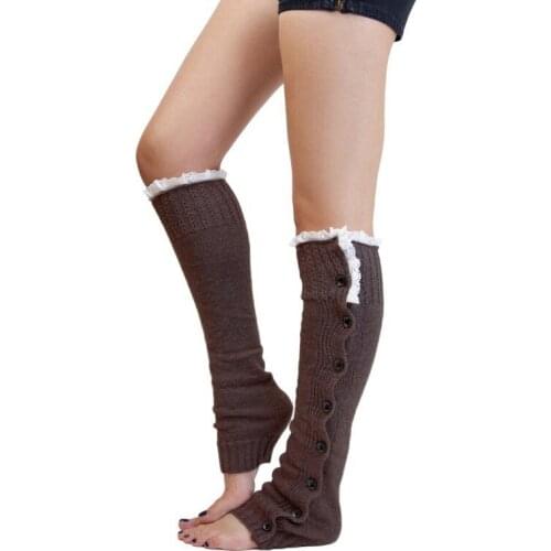 New Slouchy Button Design Leg Warmers Winter Lace Knitted Leg Warmers Down Boot Covers , 50Pair