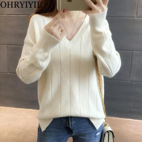 Женские пуловеры с V-образным вырезом OHRYIYIE China At AliExpress