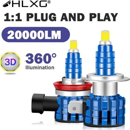 HLXG 20000LM 9005 9006 LED HB4 HB3 H4 H8 H9 H11 neblineros led para auto lamp bulbs car Light 6500K 360 h7 led headlight 12V