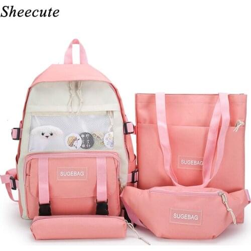Large Capacity Student Schoolbag Female Shoulder Bag for Teenage Girls Backpacks Kids Laptop Backpack Children School Bags Set