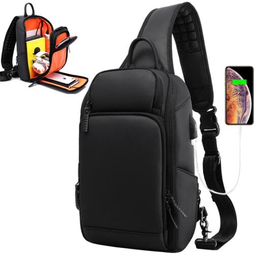 SUUTOOP 180° Open Men Oxford Waterproof Multifunction Shoulder Bag Crossbody Bags Pack Travel Messenger Chest Bag for Male 2020