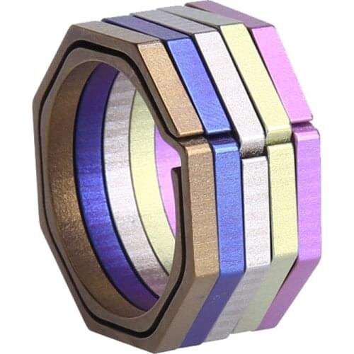 Keyring Octagon Titanium TC4 Ti Hook outdoor clip kit Buckle Keychain multi tool ring edc gear camp Key Pocket gadget hang hike