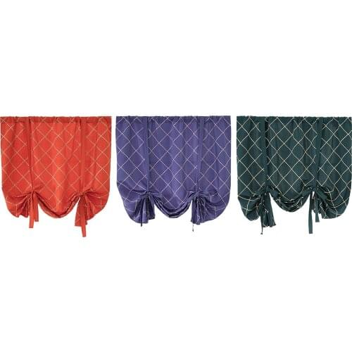 Embroidered Curtain Tie Up Ribbons Shades Rod Bedroom Windows Office Decor