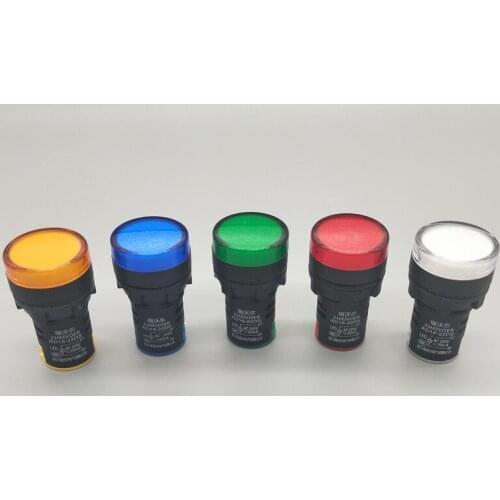 1PCS 22mm AD16-22D/S LED Power Indicator Light General signal lamp AC/DC 12V 24V 110V 220V Green Red Blue White Yellow