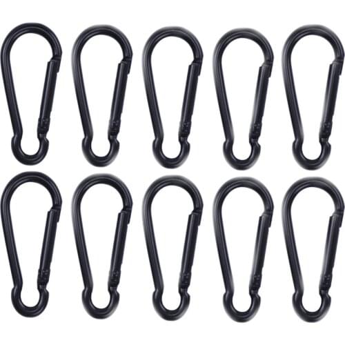 10/6/4/2PCS Mini Black Climbing Carabiner Buckle Aluminum Alloy Locking Hook Keychain Clip Multi Tool Outdoor Safety Equipment